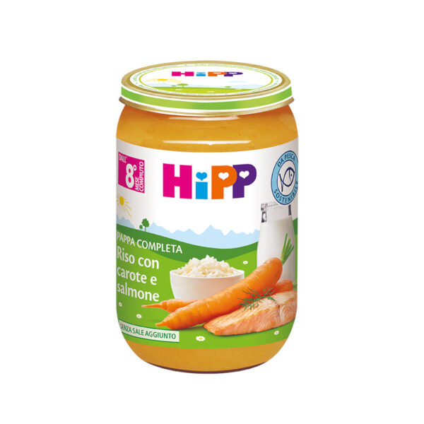 Hipp Pappe Pronte Riso con carote e salmone 220g