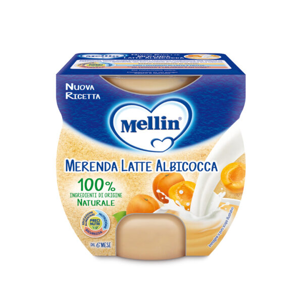 Mellin Merenda Latte Albicocca 2x100g