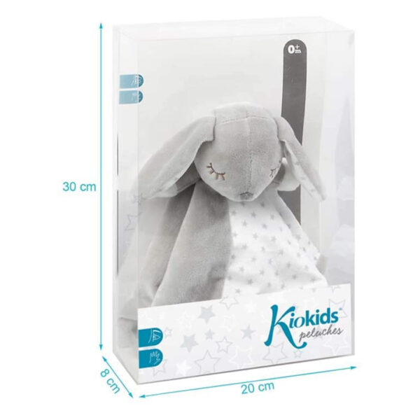Kiokids doudou coniglietto grigio scatola 30cm